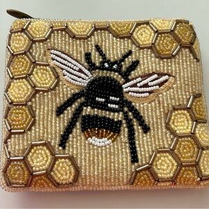 Bee and Honeycomb Beaded Clutch